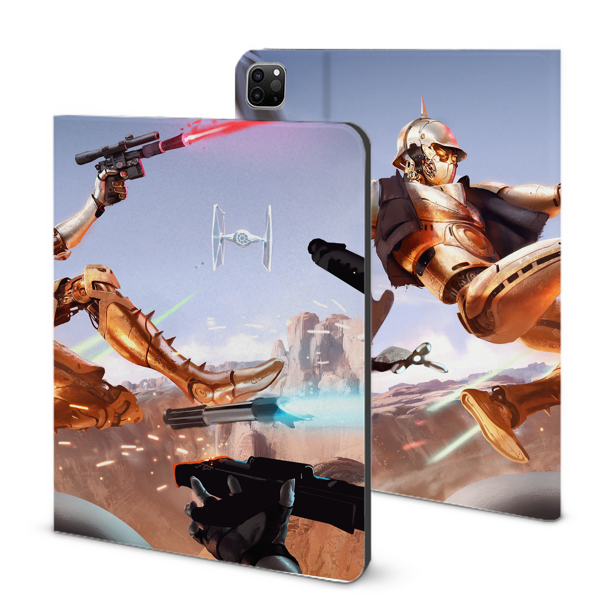 （画像用） スター・ウォーズ Star Wars IPad ケース ブック型 PUレザー TPU 耐衝撃 軽量 薄型 ペン収納なし 全面保護 IPad 各モデル対応